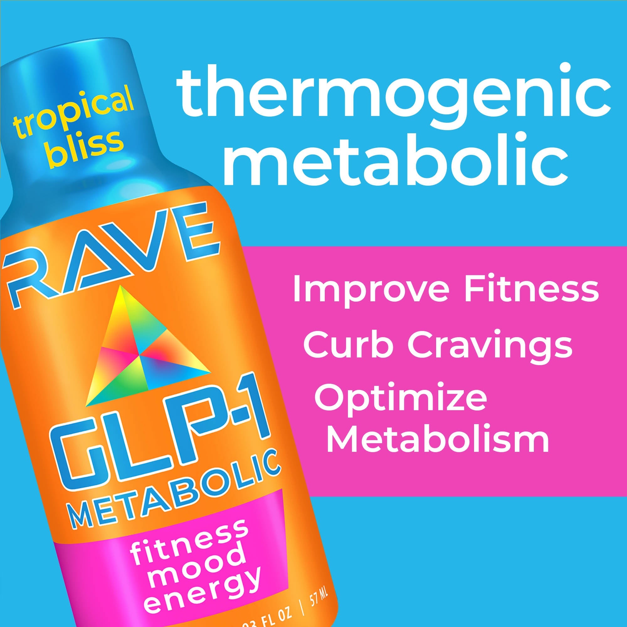 RAVE GLP-1 Shot Countertop Display Tropical Bliss