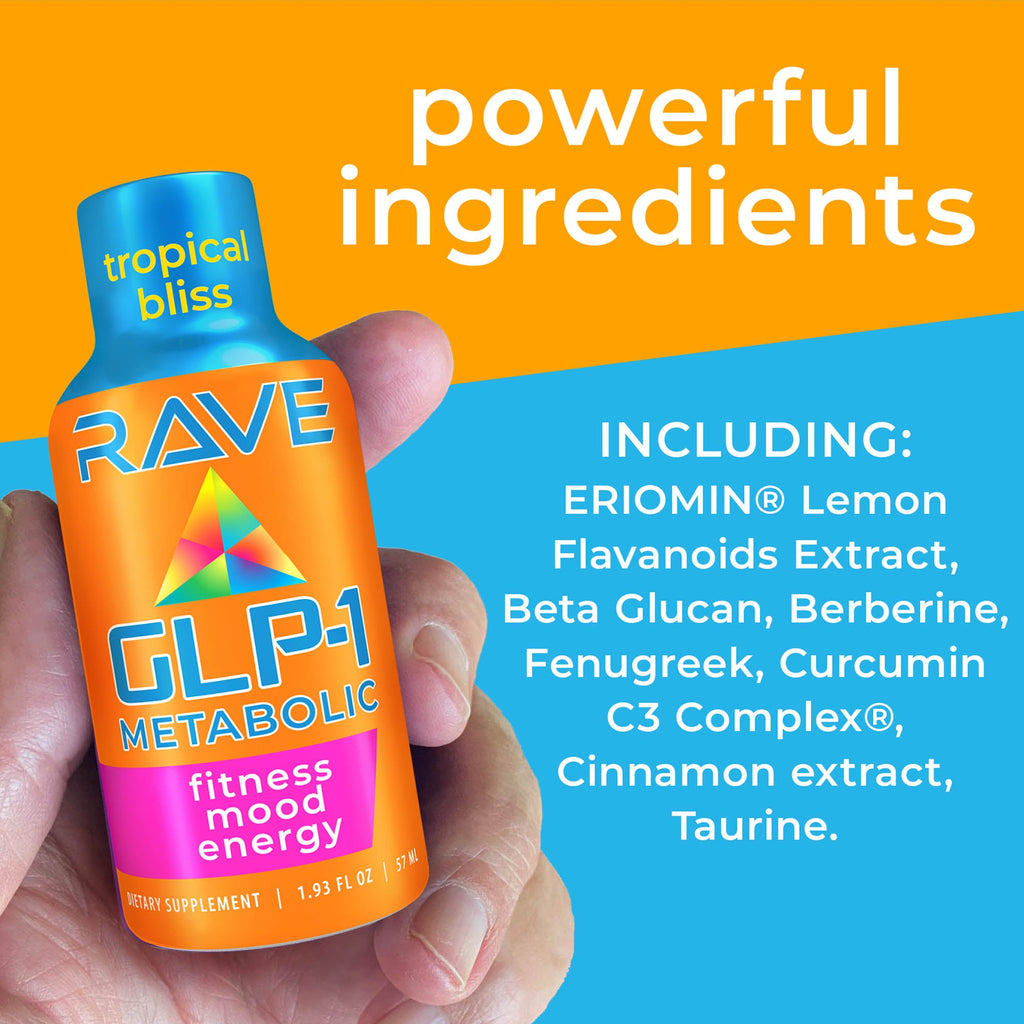 RAVE GLP-1 Shot Countertop Display Tropical Bliss