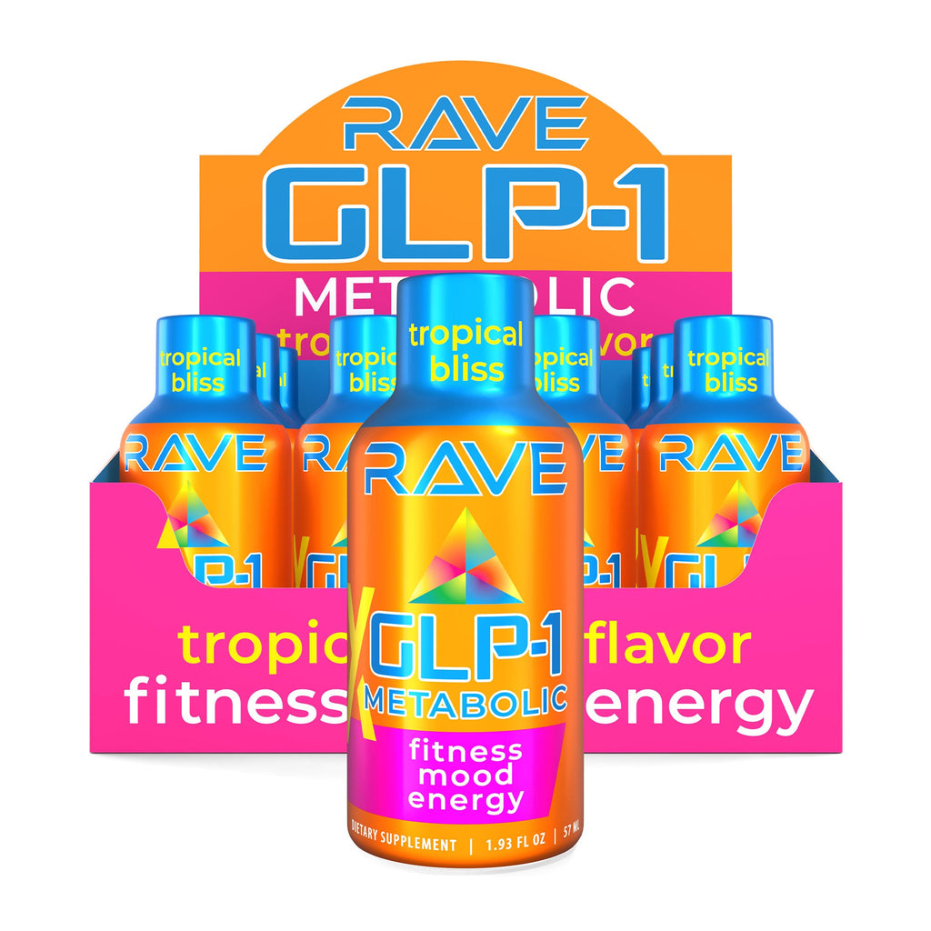 RAVE GLP-1 Shot Countertop Display Tropical Bliss