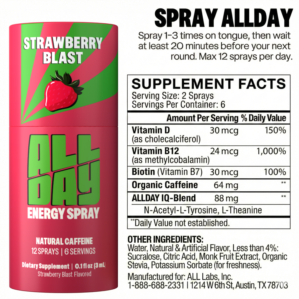 FOCUS + ENERGY SPRAY - 12 PACK